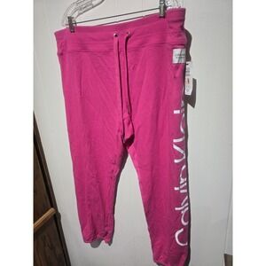Calvin Klein PERFORMANCE Sweatpants Women Plus $69- 3X Pink Drawstring Waist NWT
